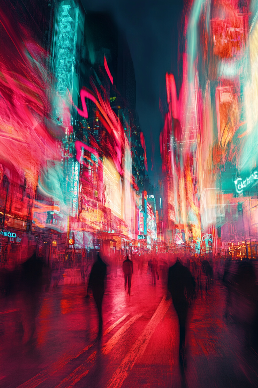 Nighttime City Lights Canvas