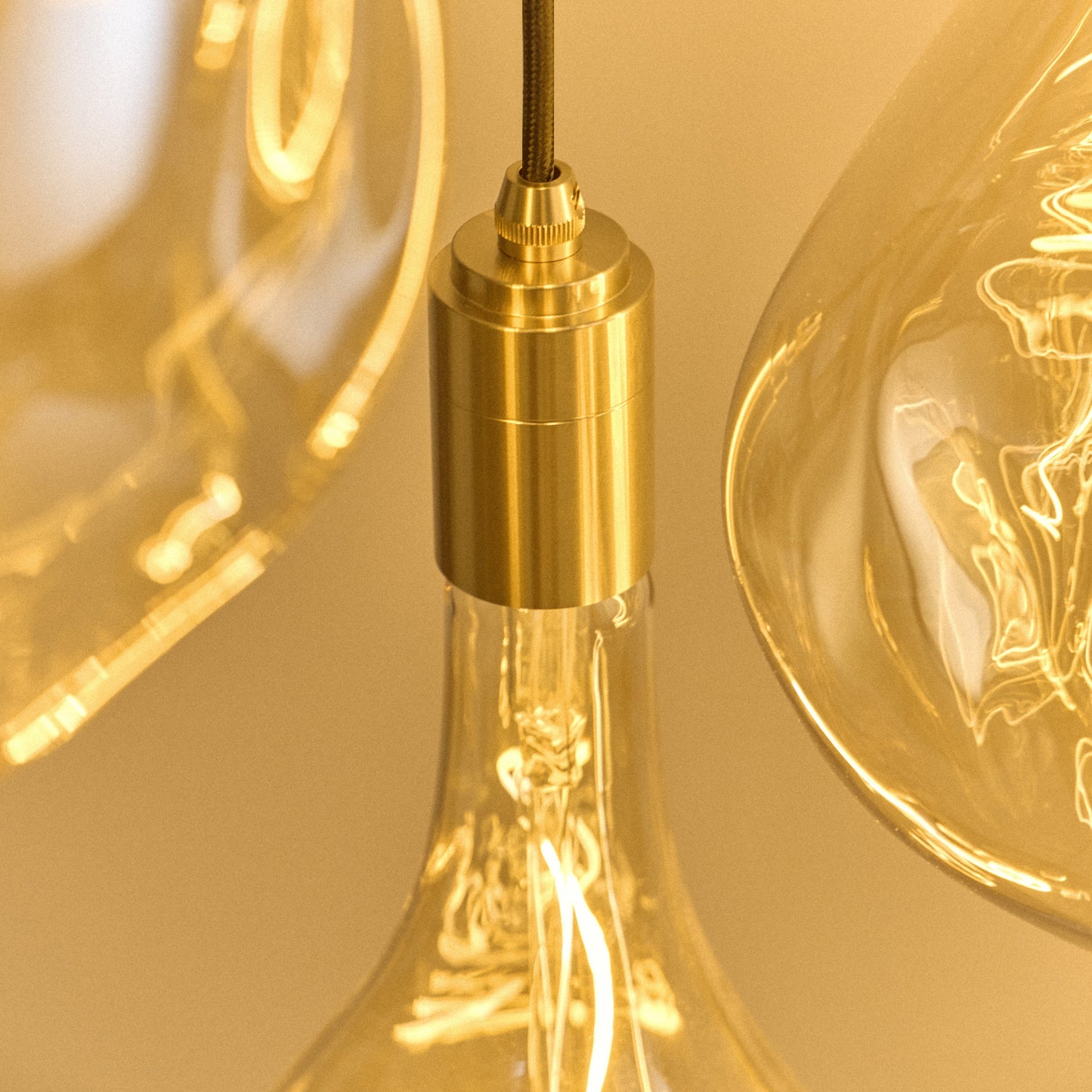 Triple Pendant in Brass + Voronoi II