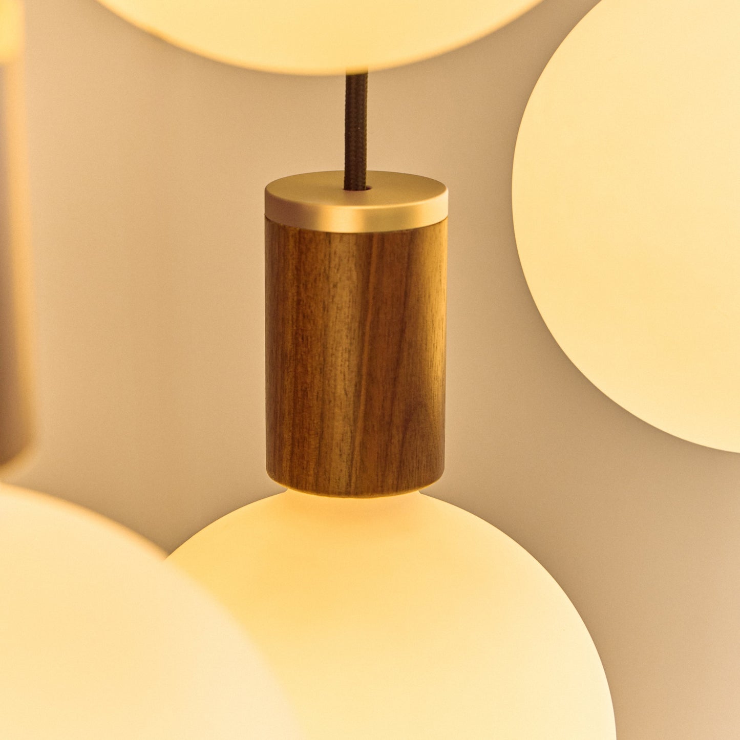 Triple Pendant in Walnut + Sphere IV