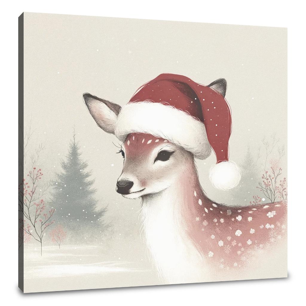 Pastel Holiday Deer Canvas