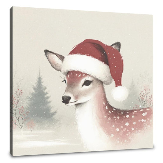 Pastel Holiday Deer Canvas