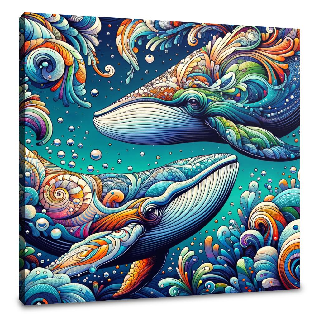 Whale Pop Art Blend Canvas