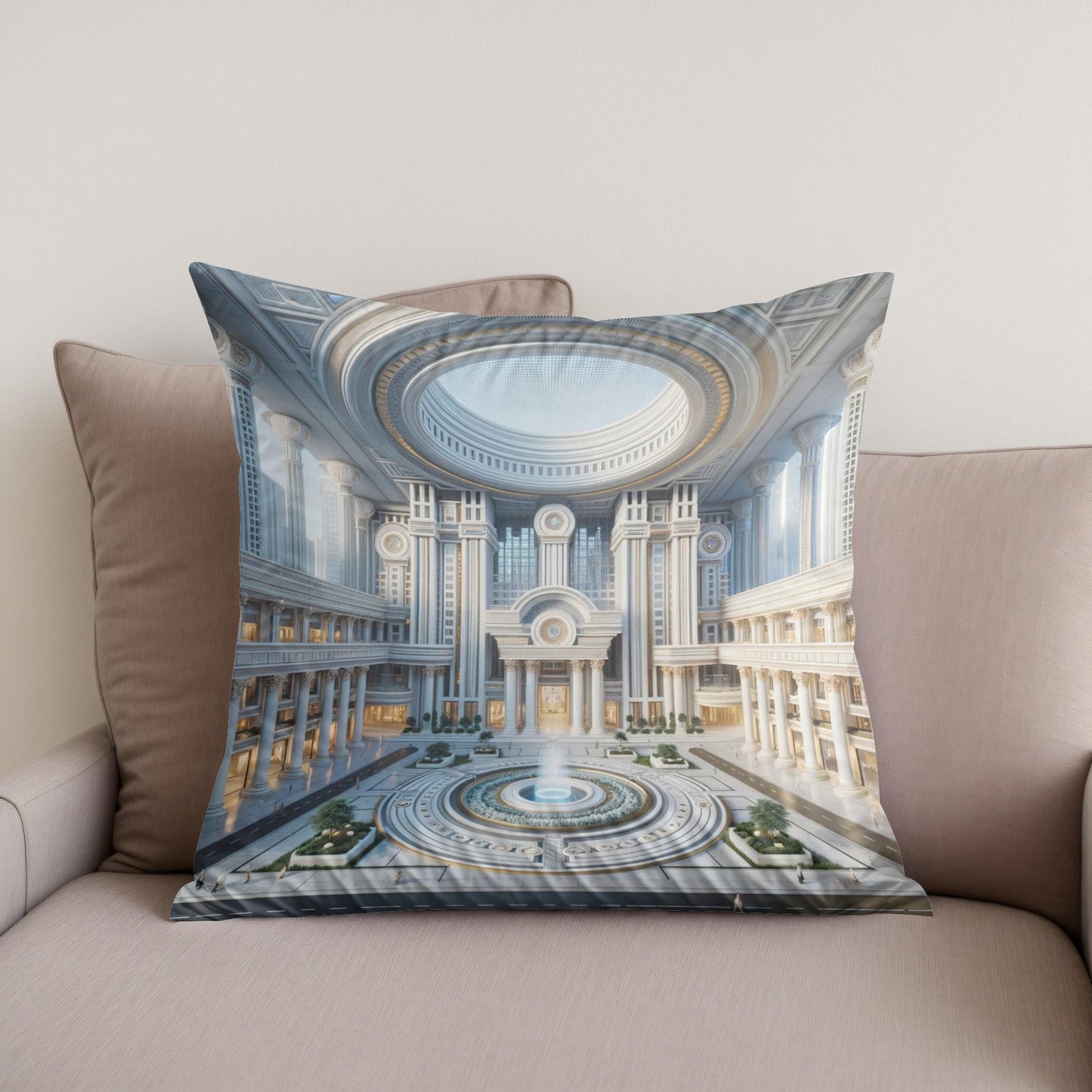 Neo-Future Elegance Cotton Cushion