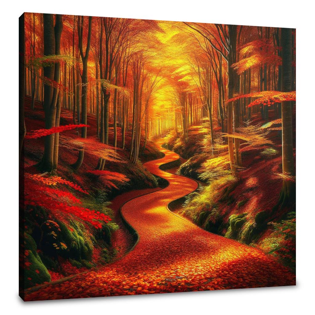 Autumn Forest Pathway Canvas