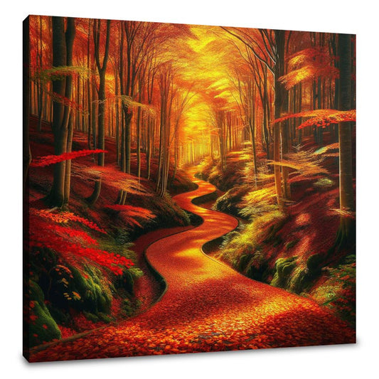 Autumn Forest Pathway Canvas