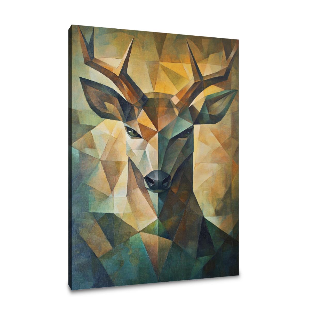 Noble Deer Geometric Canvas