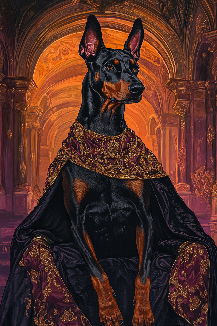 Noble Doberman's Royal Canvas