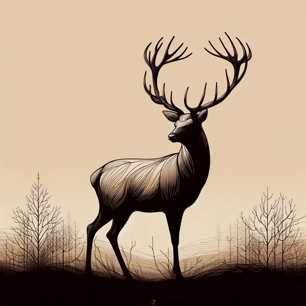 Noble Stag Silhouette Cotton Cushion