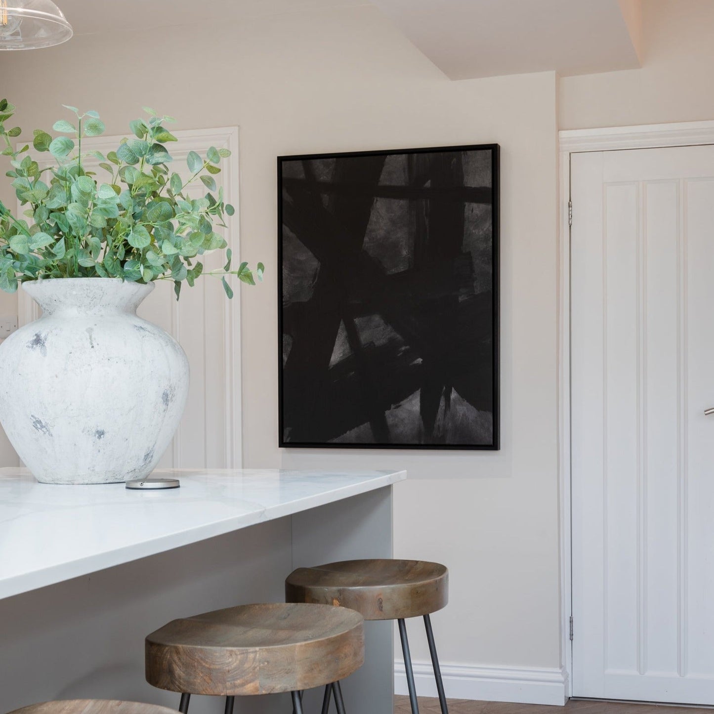 Noir I Portrait Framed Printed Canvas