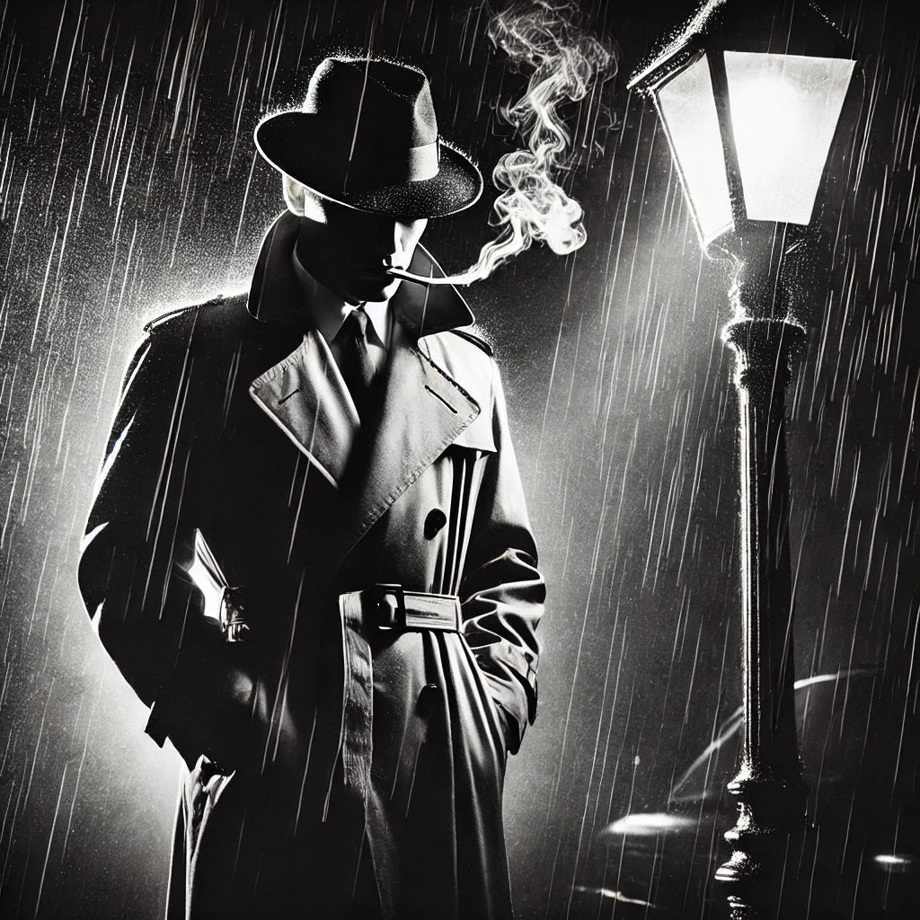 Noir Detective Rain Canvas