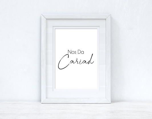 Nos Da Cariad Good Night Love Home Welsh Decor Wall Decor Print