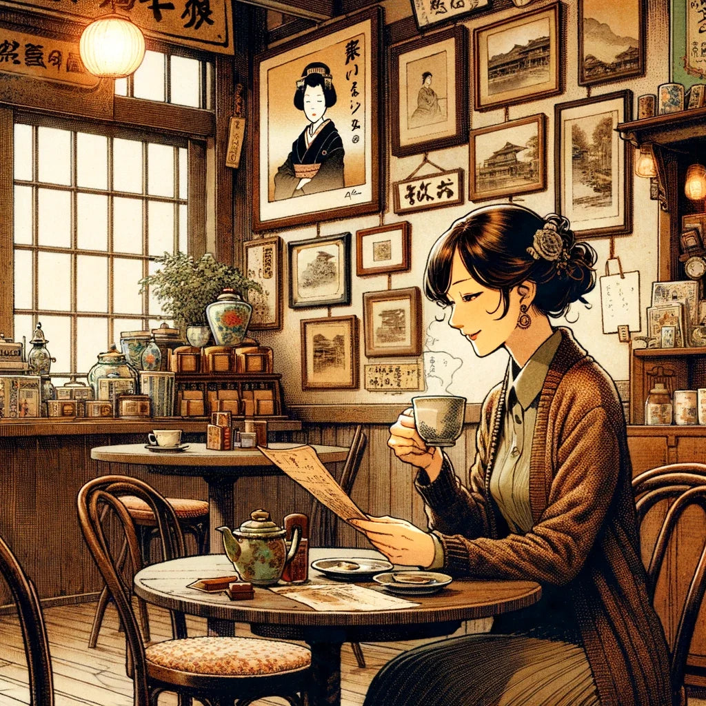 Nostalgic Café Moment Cotton Cushion