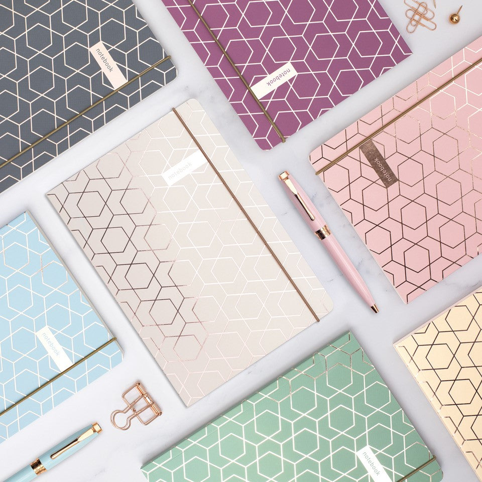 Matilda Myres | A5 Ruled Notebook with Rose Gold Foil