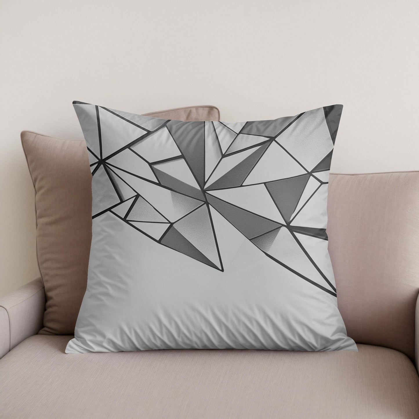 Geometric Elegance Cotton Cushion