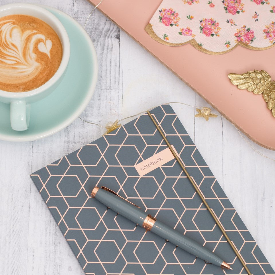 Matilda Myres | A5 Ruled Notebook with Rose Gold Foil