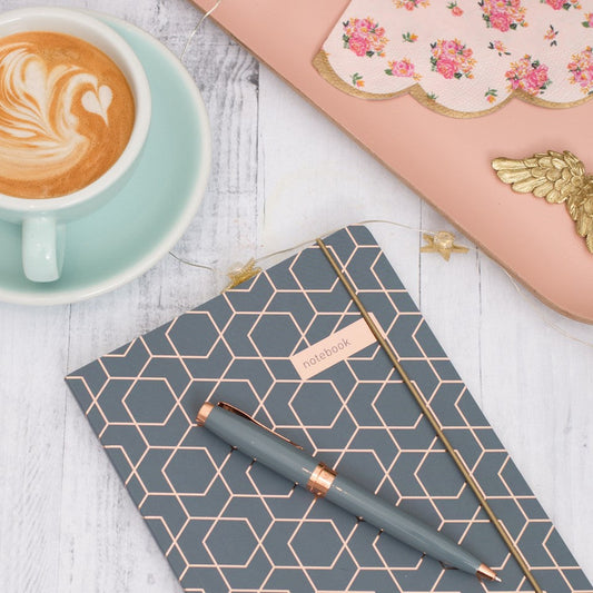 Matilda Myres | A5 Ruled Notebook with Rose Gold Foil