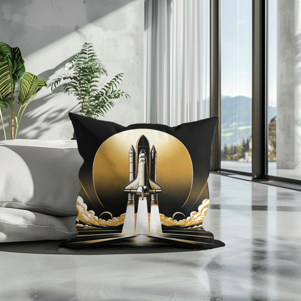 Golden Ascent Odyssey Cotton Cushion