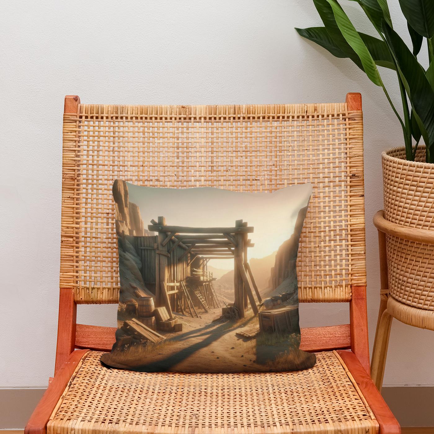 Desolate Gold Cotton Cushion