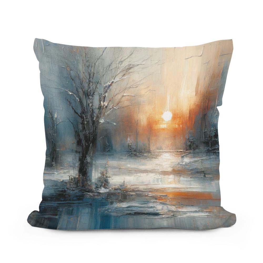 Winter Solitude Symphony Cotton Cushion