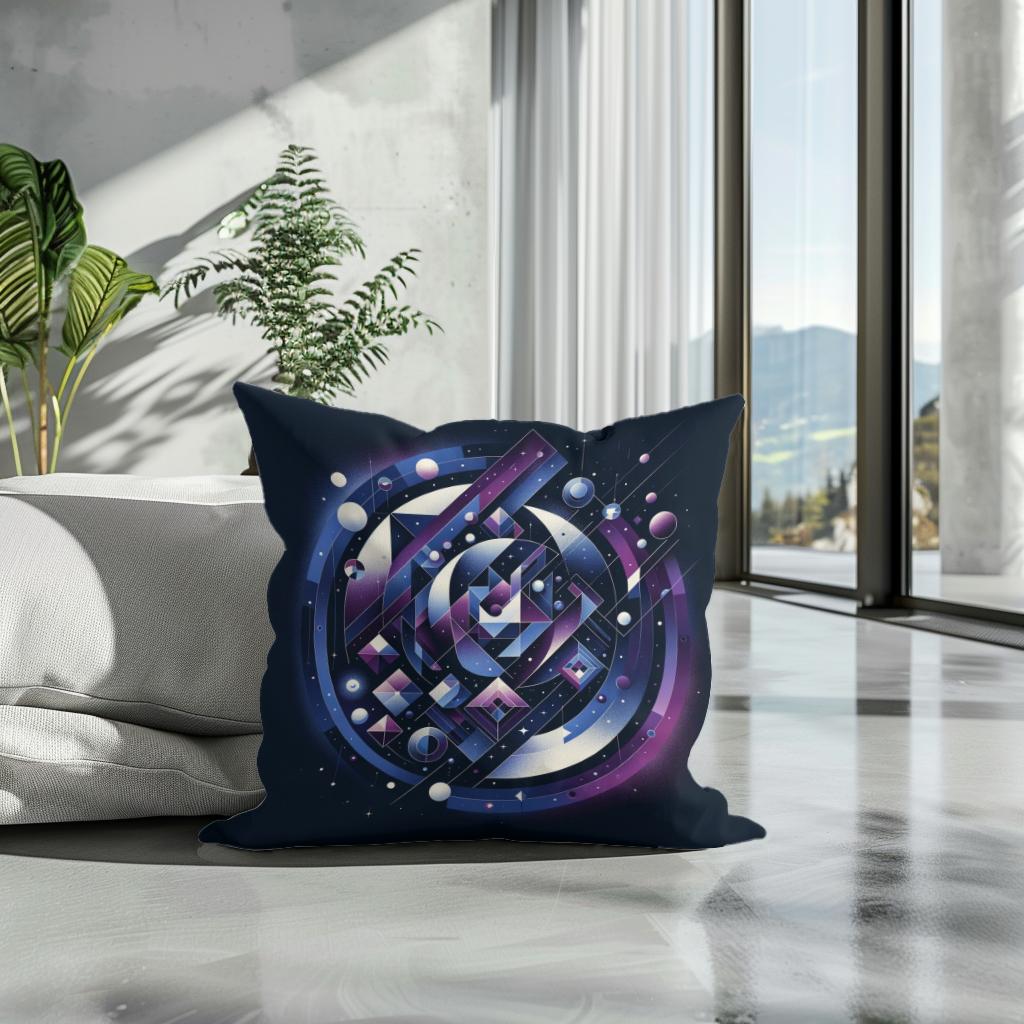 Cosmic Dance in Geometry Cotton Cushion