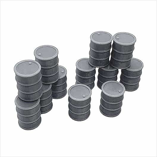 N Scale Ready to Paint 45-Gallon Oil Drum (12 pack)