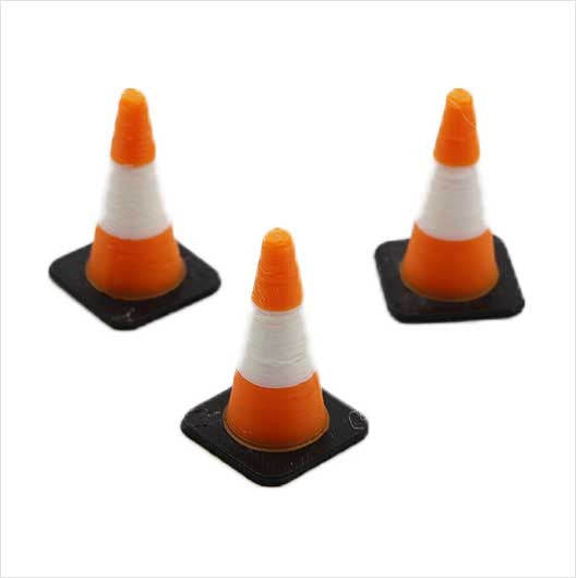 OO Scale Pre-Coloured Orange and White Traffic Cone