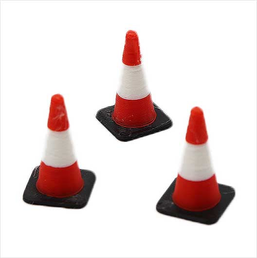 O Scale Pre-Coloured Red and White Traffic Cone