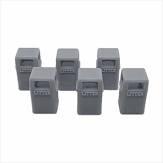 O Scale Ready to Paint Civic Litter Bin - Style 3 (6 pack)