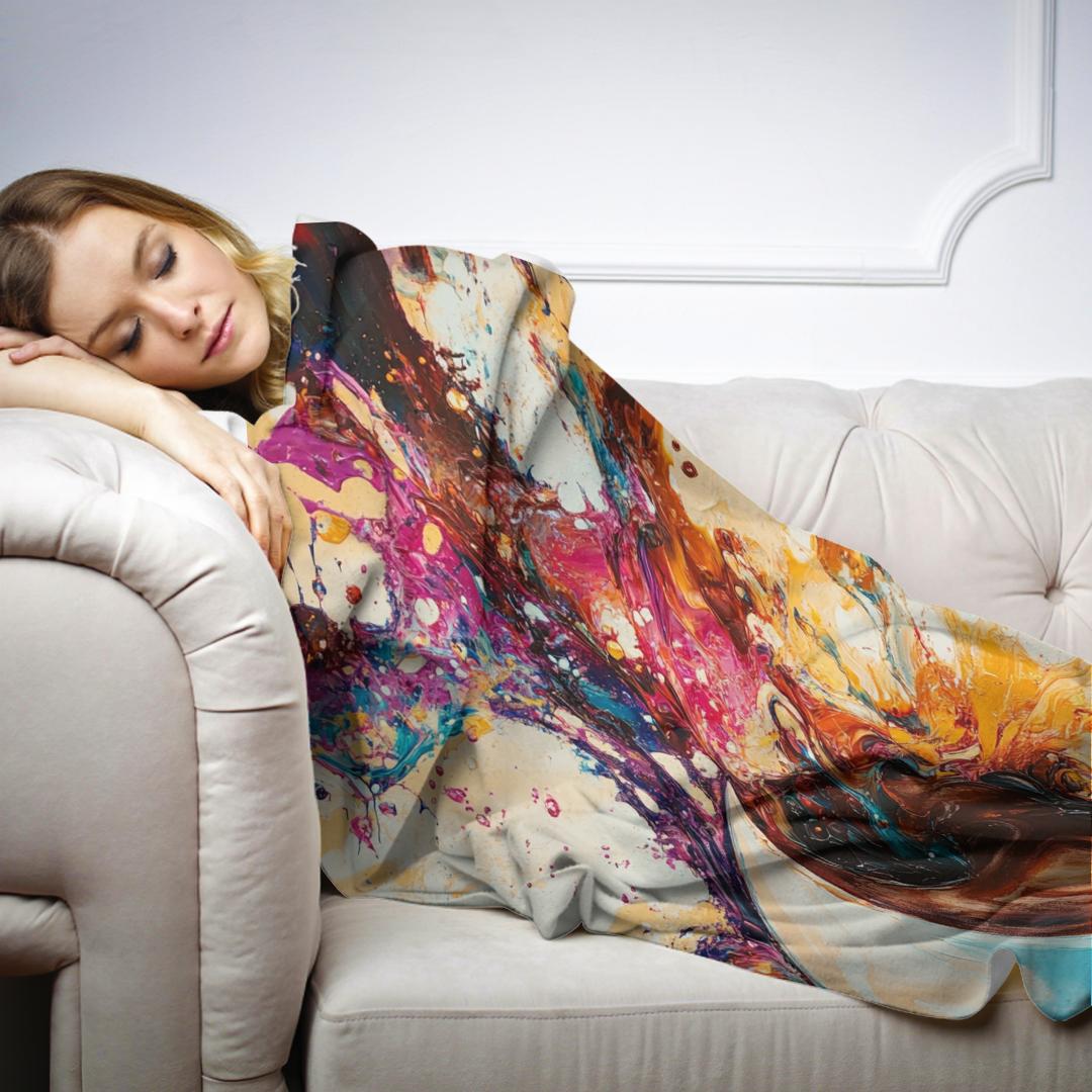 Vibrant Coffee Chaos Blanket