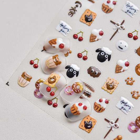 Hello Claws | Sheep And Cherry Nail Deco Sticker