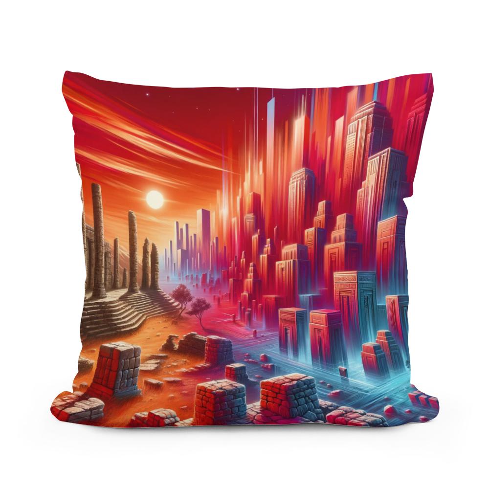 Crimson Epochs Cotton Cushion