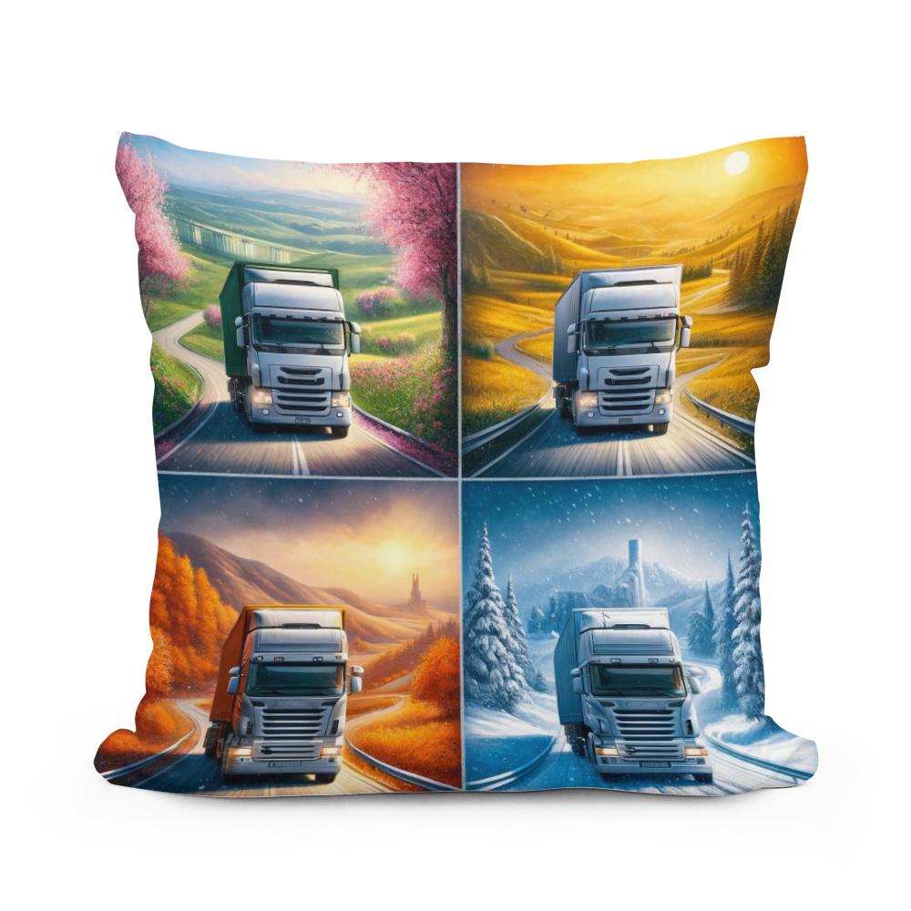 Seasons of the Road Cotton Cushion