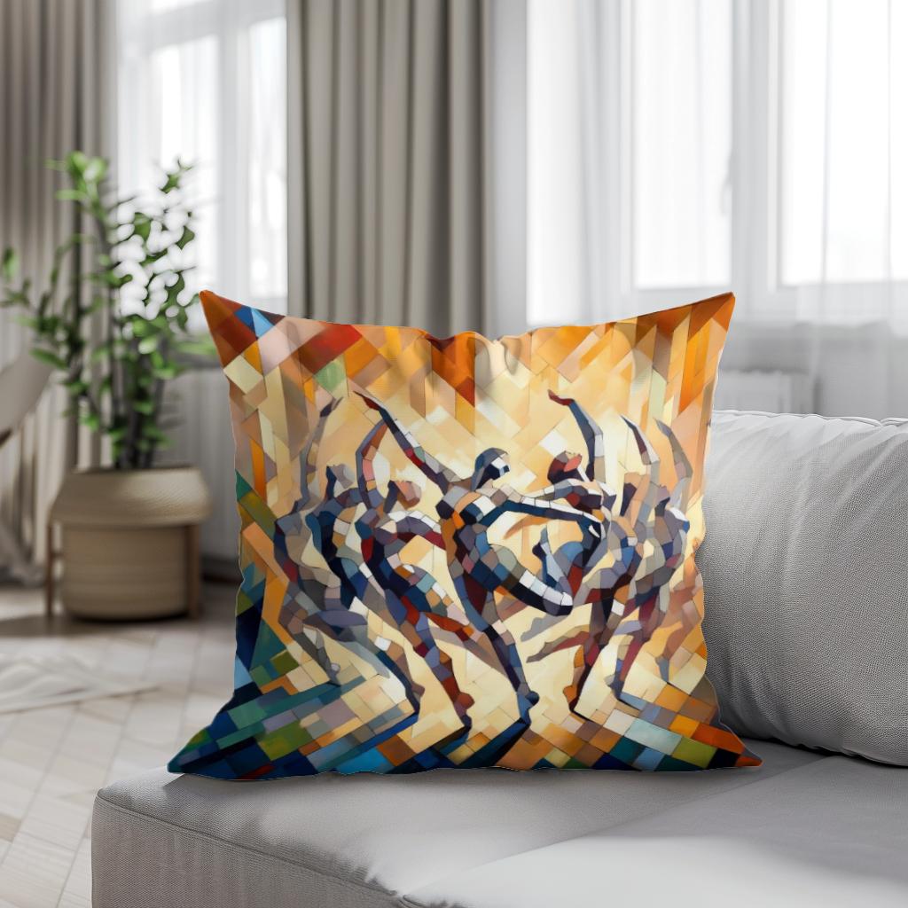 Rhythmic Dance Abstract Cotton Cushion