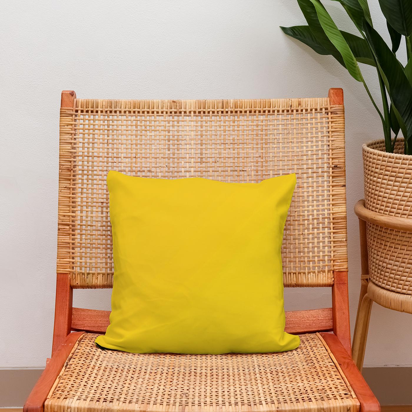 Pure Yellow Cotton Cushion