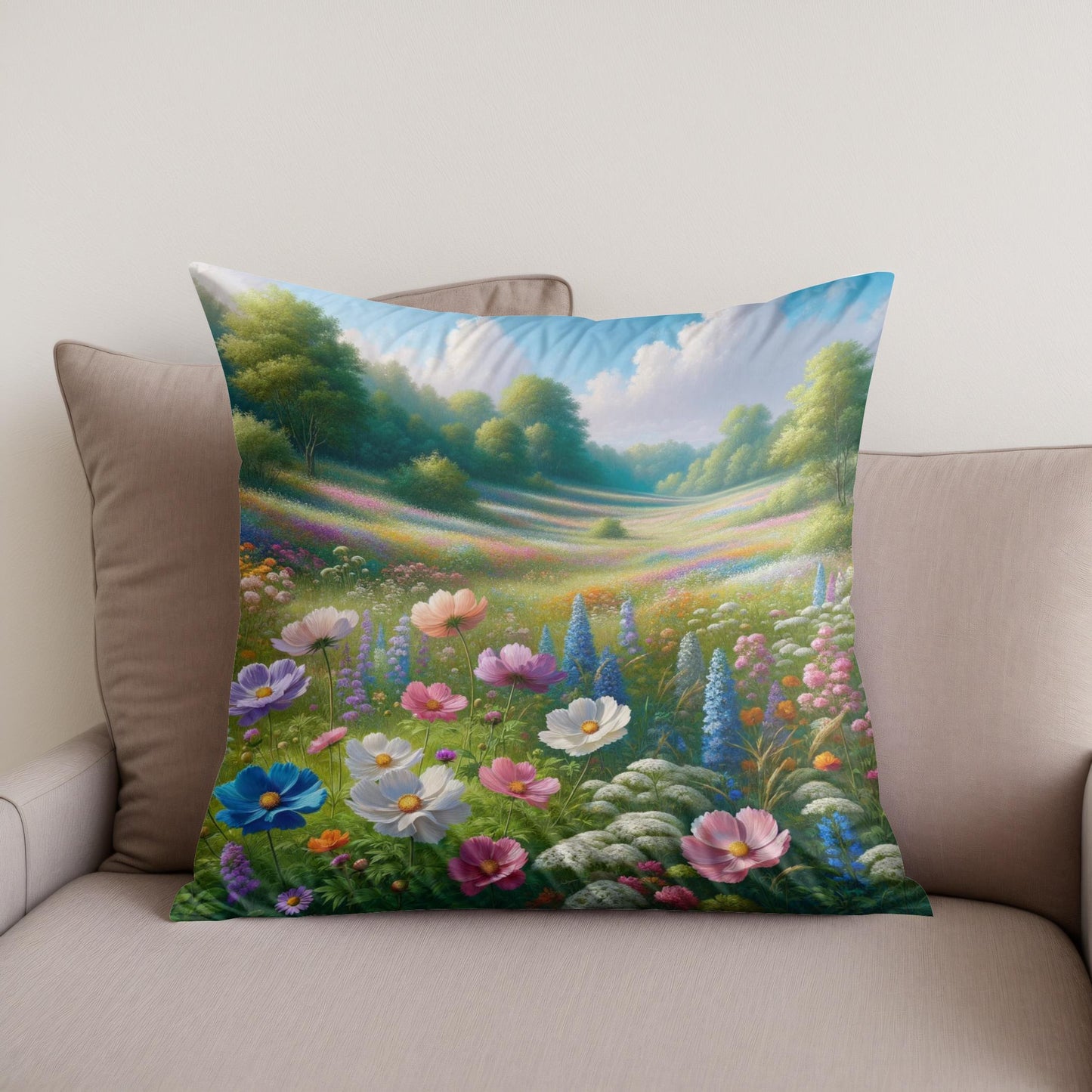 Spring Meadow Bliss Cotton Cushion