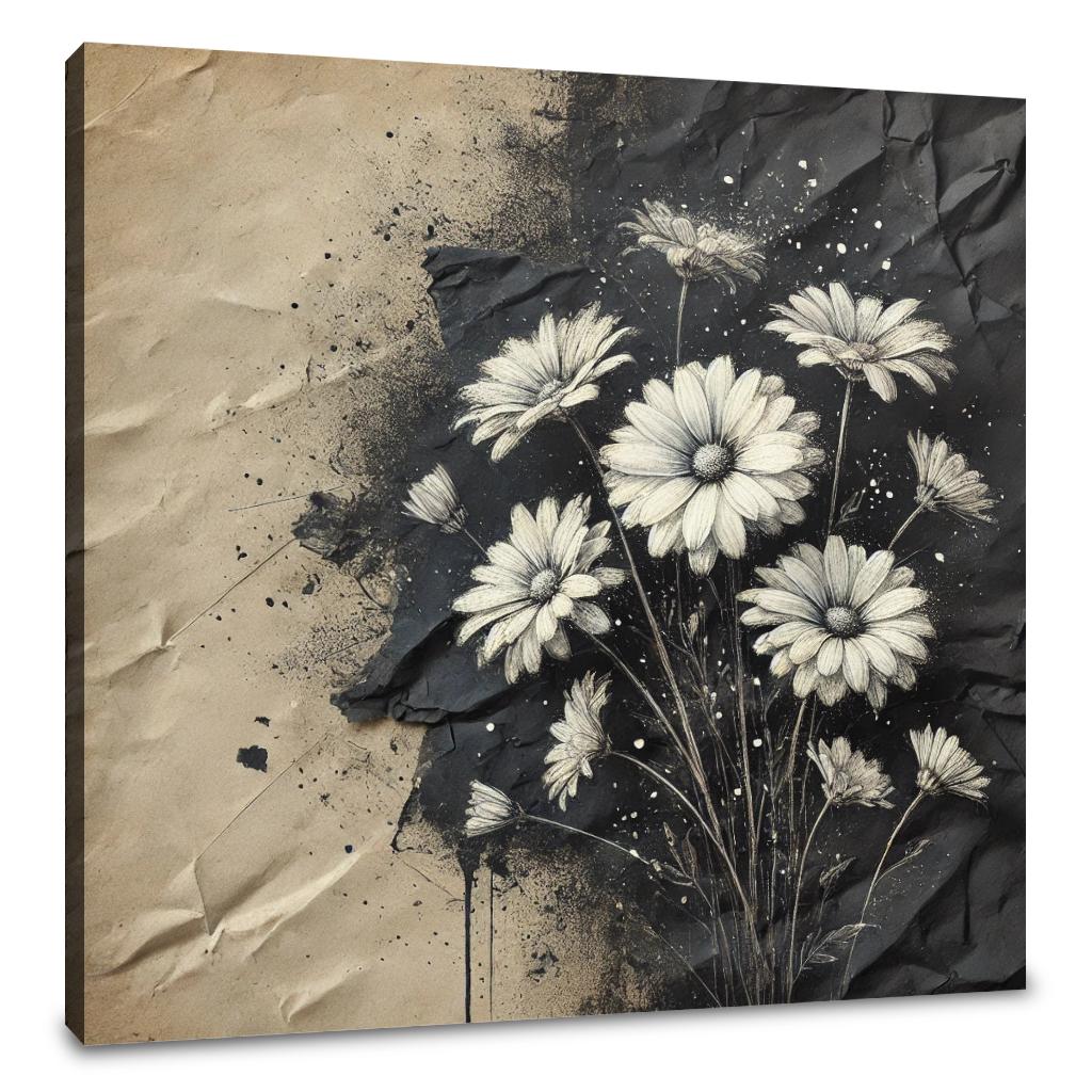 Inked Daisy Canvas