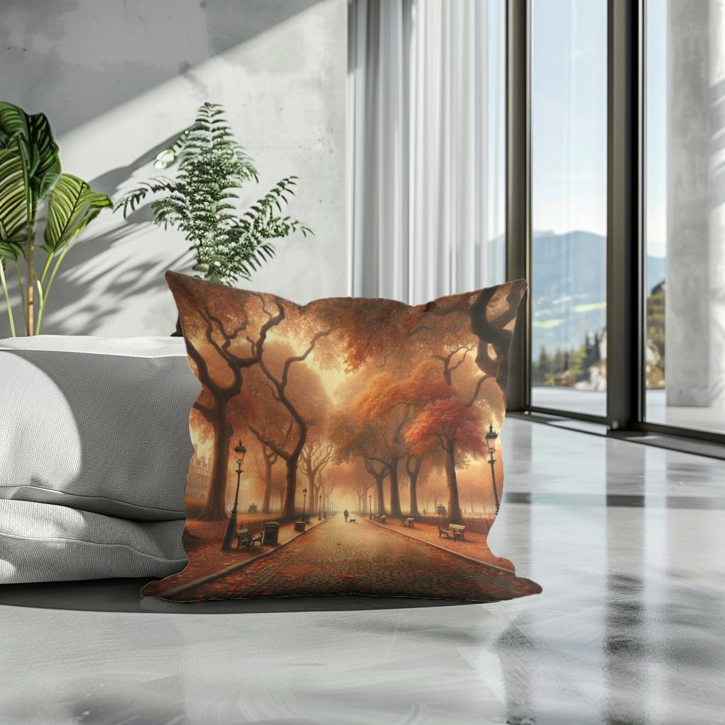 Autumn Park Elegance Cotton Cushion