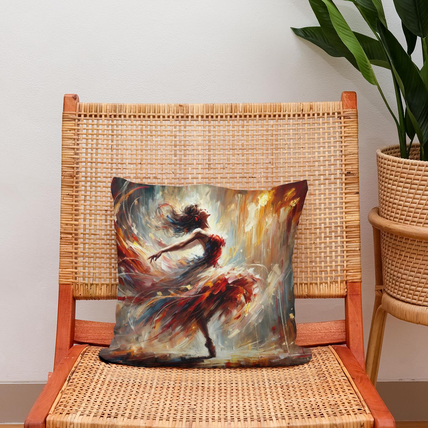 Dance of Flames Cotton Cushion