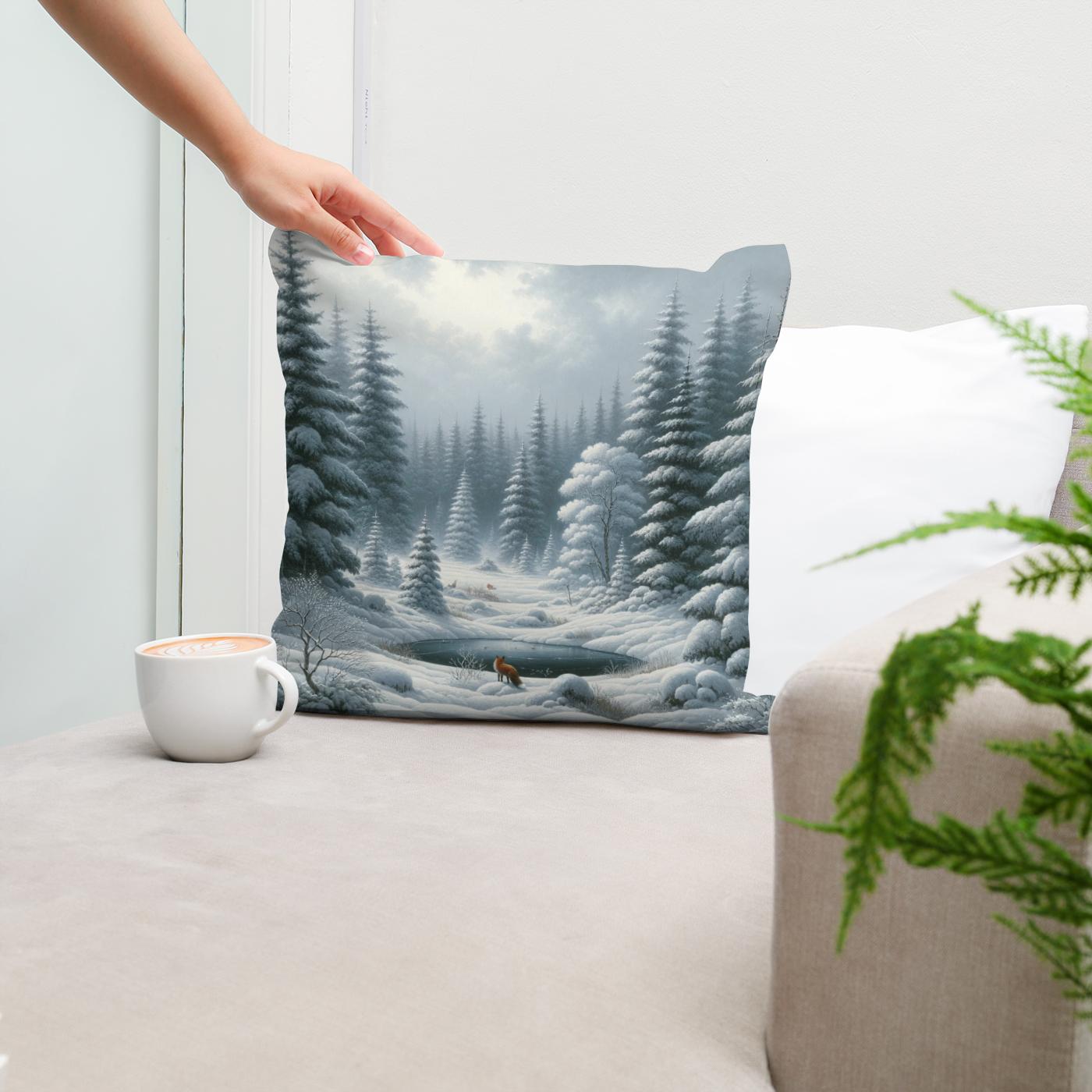 Winter's Whisper Cotton Cushion
