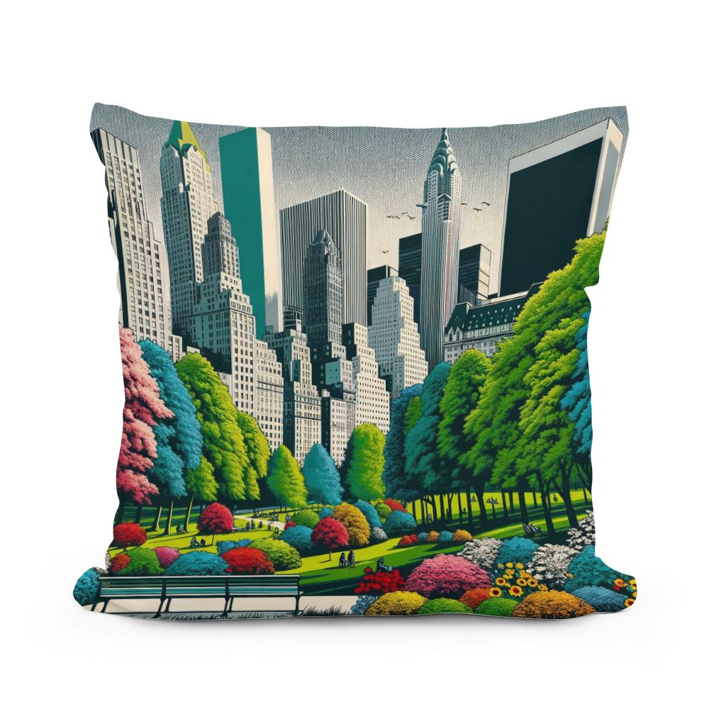 60s Urban Park Pop Cotton Cushion