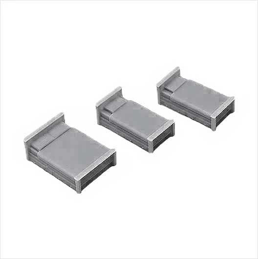 OO Scale Ready to Paint Double / Single Bed - Style 2 (3 pack)