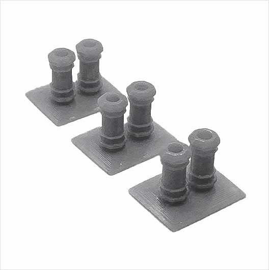 OO Scale Ready to Paint Chimney Pots - Style 1 (3 pack)
