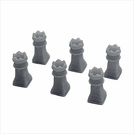 O Scale Ready to Paint Chimney Pots - Style 4 (6 pack)