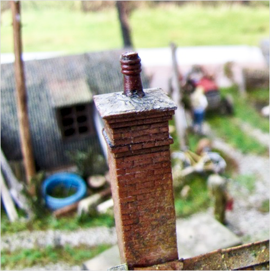OO Scale Ready to Paint Square Chimney Stack with Single Pot (3 pack)