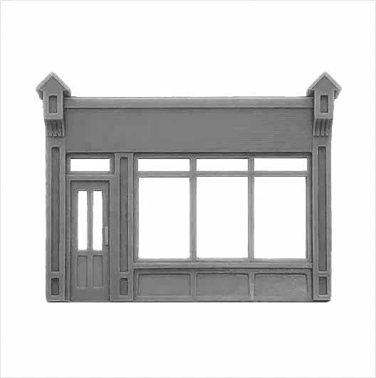 OO Scale Ready to Paint Victorian Shopfront - Style 2 (1 piece)