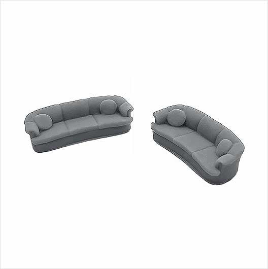 OO Scale Ready to Paint Three-Seater Sofa (2 pack)
