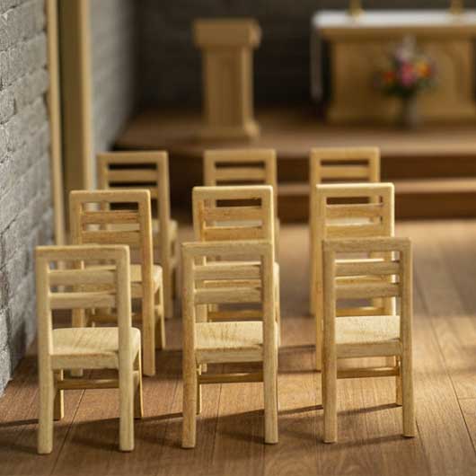 OO Scale Ready to Paint Wooden Chair - Style 1 (8 pack)