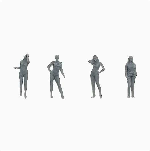 OO Scale Ready to Paint Women - Pack 7 (4 pack)