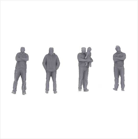 OO Scale Ready to Paint Men - Pack 7 (4 pack)