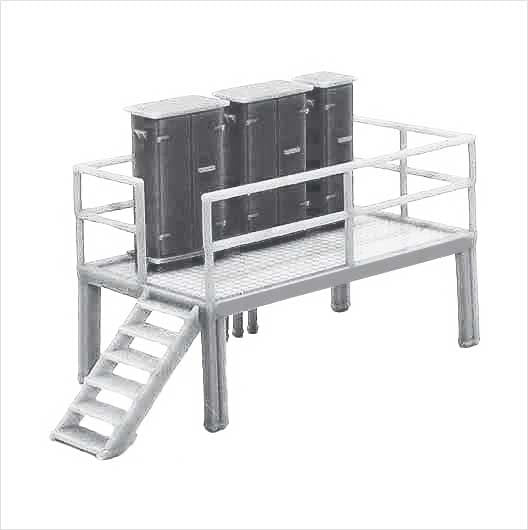 OO Scale Ready to Paint Galvanised Steel Lineside Platform with Relay Cabinets